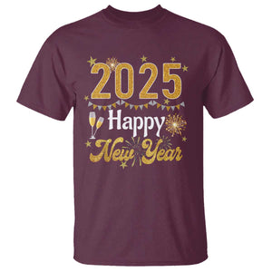 Happy New Year 2025 T Shirt New Year's Eve Party Family Matching TS11 Maroon Print Your Wear