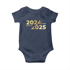 Happy New Year 2025 Goodbye 2024 Welcome 2025 Baby Onesie TS11 Navy Print Your Wear