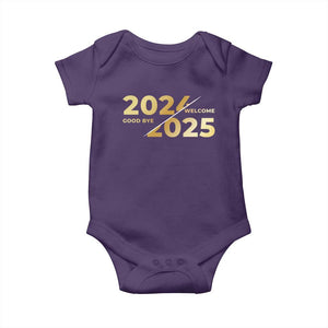 Happy New Year 2025 Goodbye 2024 Welcome 2025 Baby Onesie TS11 Purple Print Your Wear
