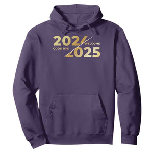 Happy New Year 2025 Goodbye 2024 Welcome 2025 Hoodie TS11 Purple Print Your Wear
