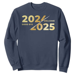 Happy New Year 2025 Goodbye 2024 Welcome 2025 Sweatshirt TS11 Navy Print Your Wear