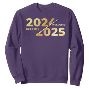 Happy New Year 2025 Goodbye 2024 Welcome 2025 Sweatshirt TS11 Purple Print Your Wear
