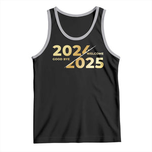 Happy New Year 2025 Goodbye 2024 Welcome 2025 Tank Top TS11 Black Athletic Heather Print Your Wear