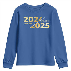 Happy New Year 2025 Goodbye 2024 Welcome 2025 Youth Sweatshirt TS11 Royal Blue Print Your Wear