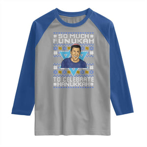 Funny So Much Funukah To Celebrate Hanukkah Sandler Raglan Shirt TS11 Sport Gray Royal Print Your Wear