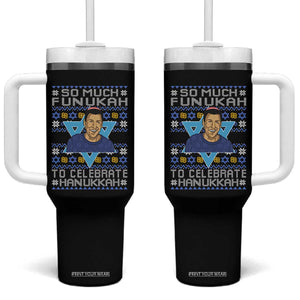 Funny So Much Funukah To Celebrate Hanukkah Sandler Tumbler With Handle TS11 One Size: 40 oz Black Print Your Wear