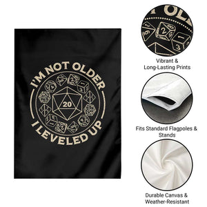 Funny RPG Gamer I'm Not Older I Leveled Up Garden Flag Vintage D20 Tabletop Dice TS11 Print Your Wear