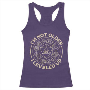 Funny RPG Gamer I'm Not Older I Leveled Up Racerback Tank Top Vintage D20 Tabletop Dice TS11 Purple Print Your Wear