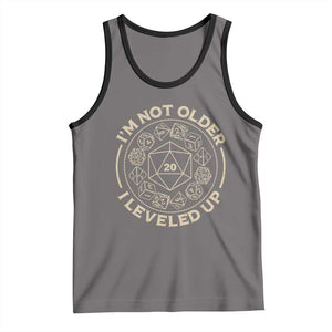 Funny RPG Gamer I'm Not Older I Leveled Up Tank Top Vintage D20 Tabletop Dice TS11 Deep Heather Black Print Your Wear