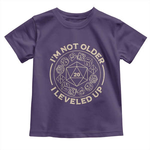 Funny RPG Gamer I'm Not Older I Leveled Up Toddler T Shirt Vintage D20 Tabletop Dice TS11 Purple Print Your Wear