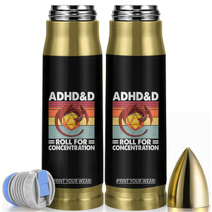 ADHD&D Roll For Concentration Bullet Tumbler Funny RPG Gamer D20 Tabletop Dice TS11 Black Print Your Wear