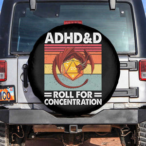 ADHD&D Roll For Concentration Spare Tire Cover Funny RPG Gamer D20 Tabletop Dice TS11 No hole Black Print Your Wear