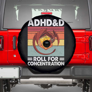 ADHD&D Roll For Concentration Spare Tire Cover Funny RPG Gamer D20 Tabletop Dice TS11 Black Print Your Wear