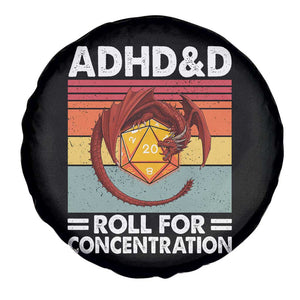 ADHD&D Roll For Concentration Spare Tire Cover Funny RPG Gamer D20 Tabletop Dice TS11 Print Your Wear