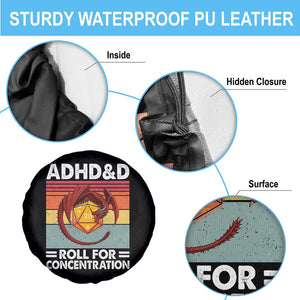ADHD&D Roll For Concentration Spare Tire Cover Funny RPG Gamer D20 Tabletop Dice TS11 Print Your Wear