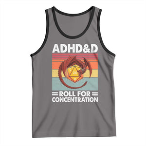 ADHD&D Roll For Concentration Tank Top Funny RPG Gamer D20 Tabletop Dice TS11 Deep Heather Black Print Your Wear