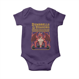 Funny RPG Workout Gym Nerd Baby Onesie Dumbbells And Dragons The Original Swoleplaying Game TS11 Purple Print Your Wear