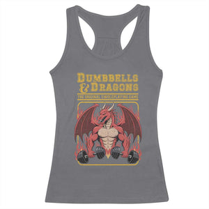 Funny RPG Workout Gym Nerd Racerback Tank Top Dumbbells And Dragons The Original Swoleplaying Game TS11 Charcoal Print Your Wear