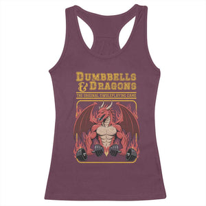 Funny RPG Workout Gym Nerd Racerback Tank Top Dumbbells And Dragons The Original Swoleplaying Game TS11 Maroon Print Your Wear
