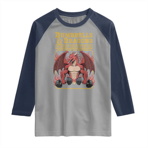 Funny RPG Workout Gym Nerd Raglan Shirt Dumbbells And Dragons The Original Swoleplaying Game TS11 Sport Gray Navy Print Your Wear