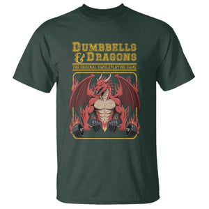 Funny RPG Workout Gym Nerd T Shirt Dumbbells And Dragons The Original Swoleplaying Game TS11 Dark Forest Green Print Your Wear