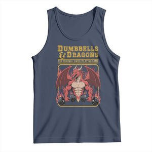 Funny RPG Workout Gym Nerd Tank Top Dumbbells And Dragons The Original Swoleplaying Game TS11 Navy Print Your Wear