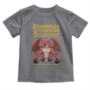 Funny RPG Workout Gym Nerd Toddler T Shirt Dumbbells And Dragons The Original Swoleplaying Game TS11 Charcoal Print Your Wear