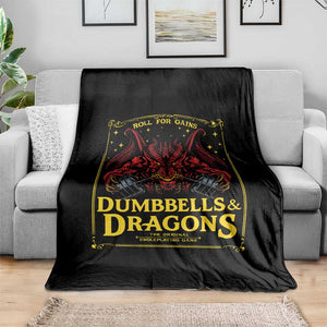 Funny RPG Weightlifting Workout Gym Throw Blanket Dumbbells And Dragons The Original Swoleplaying Game TS11 Print Your Wear