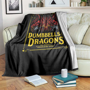 Funny RPG Weightlifting Workout Gym Throw Blanket Dumbbells And Dragons The Original Swoleplaying Game TS11 Print Your Wear