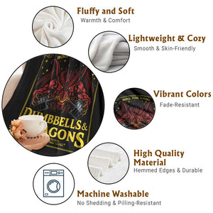 Funny RPG Weightlifting Workout Gym Throw Blanket Dumbbells And Dragons The Original Swoleplaying Game TS11 Print Your Wear