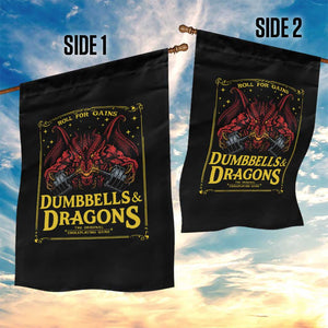 Funny RPG Weightlifting Workout Gym Garden Flag Dumbbells And Dragons The Original Swoleplaying Game TS11 Print Your Wear
