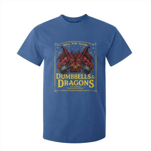 Funny RPG Weightlifting Workout Gym T Shirt For Kid Dumbbells And Dragons The Original Swoleplaying Game TS11 Royal Blue Print Your Wear
