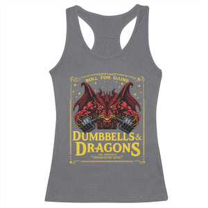 Funny RPG Weightlifting Workout Gym Racerback Tank Top Dumbbells And Dragons The Original Swoleplaying Game TS11 Charcoal Print Your Wear