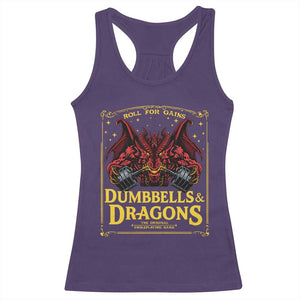 Funny RPG Weightlifting Workout Gym Racerback Tank Top Dumbbells And Dragons The Original Swoleplaying Game TS11 Purple Print Your Wear