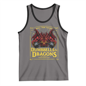 Funny RPG Weightlifting Workout Gym Tank Top Dumbbells And Dragons The Original Swoleplaying Game TS11 Deep Heather Black Print Your Wear