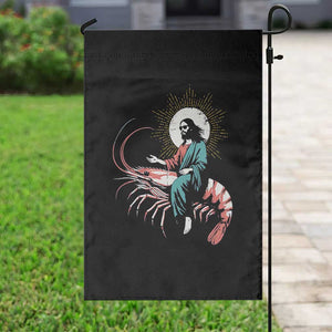 Funny Christian Prawn Garden Flag Retro Jesus Riding A Shrimp Meme TS11 Print Your Wear