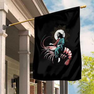 Funny Christian Prawn Garden Flag Retro Jesus Riding A Shrimp Meme TS11 Print Your Wear