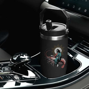 Funny Christian Prawn Flip Straw Tumbler Retro Jesus Riding A Shrimp Meme TS11 Print Your Wear