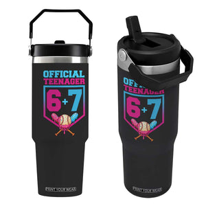 Funny 67 Baseball 13th Birthday Flip Straw Tumbler Ice Cream Drip 13th Bday Official Teenager TS11 One Size: 30 oz Black Print Your Wear