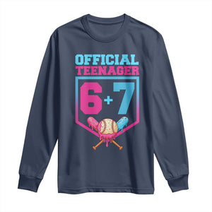 Funny 67 Baseball 13th Birthday Long Sleeve Shirt Ice Cream Drip 13th Bday Official Teenager TS11 Navy Print Your Wear