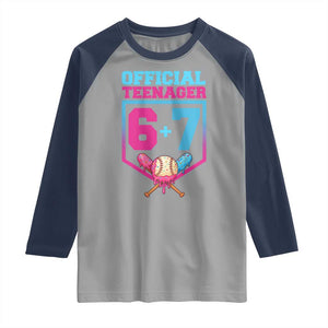 Funny 67 Baseball 13th Birthday Raglan Shirt Ice Cream Drip 13th Bday Official Teenager TS11 Sport Gray Navy Print Your Wear