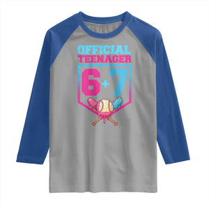 Funny 67 Baseball 13th Birthday Raglan Shirt Ice Cream Drip 13th Bday Official Teenager TS11 Sport Gray Royal Print Your Wear