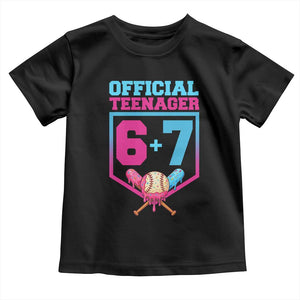 Funny 67 Baseball 13th Birthday Toddler T Shirt Ice Cream Drip 13th Bday Official Teenager TS11 Black Print Your Wear