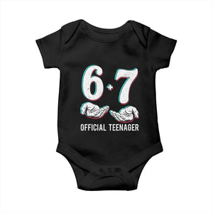 Funny 67 13th Birthday Baby Onesie 6 7 Thirteen Year Old Official Teenager Hands TS11 Black Print Your Wear
