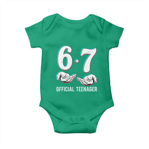 Funny 67 13th Birthday Baby Onesie 6 7 Thirteen Year Old Official Teenager Hands TS11 Irish Green Print Your Wear