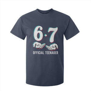 Funny 67 13th Birthday T Shirt For Kid 6 7 Thirteen Year Old Official Teenager Hands TS11 Navy Print Your Wear