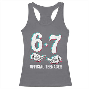 Funny 67 13th Birthday Racerback Tank Top 6 7 Thirteen Year Old Official Teenager Hands TS11 Charcoal Print Your Wear