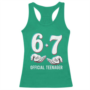 Funny 67 13th Birthday Racerback Tank Top 6 7 Thirteen Year Old Official Teenager Hands TS11 Irish Green Print Your Wear