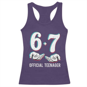Funny 67 13th Birthday Racerback Tank Top 6 7 Thirteen Year Old Official Teenager Hands TS11 Purple Print Your Wear