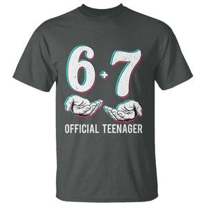 Funny 67 13th Birthday T Shirt - 6 7 Thirteen Year Old Official Teenager Hands Meme Humor Tee TS11 Dark Heather Print Your Wear